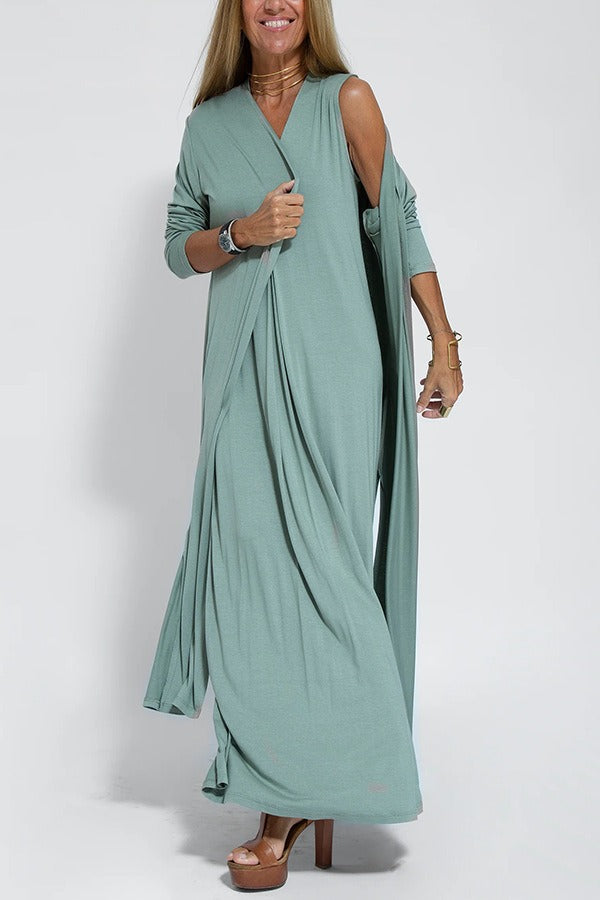 Elegantes langes Kleid mit Angelica™-Weste