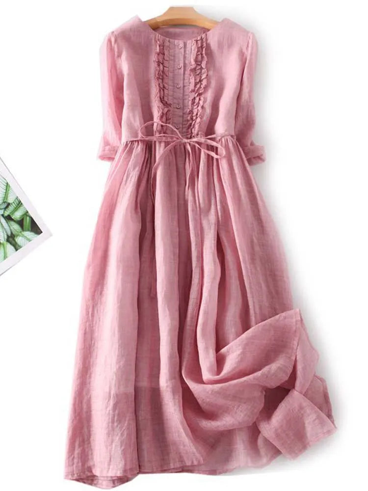 Abito Elegante in Lino Amara™ - Stile Raffinato per Ogni Occasione
