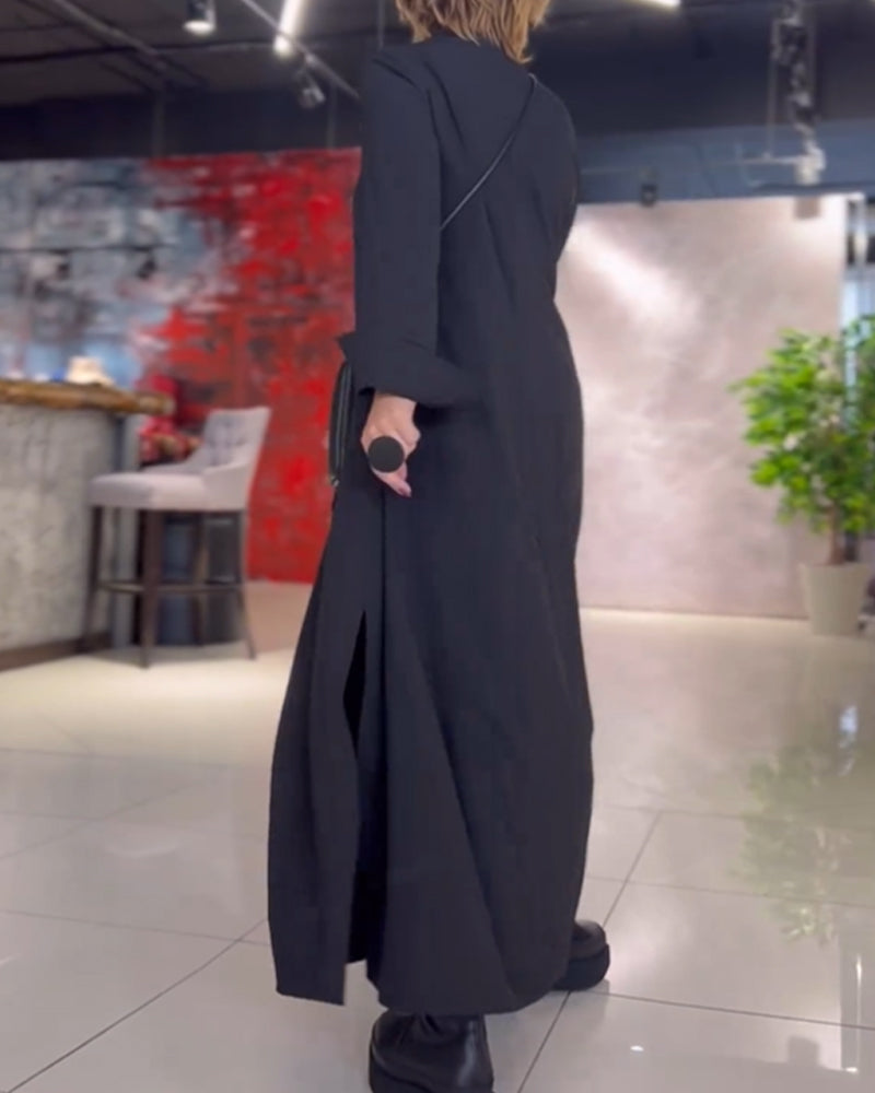 Nora™ - Langes Polokleid mit Schlitz