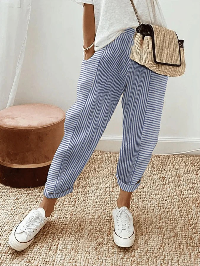 Elegante gestreifte Hose aus Daisy Cotton™ für einzigartigen Komfort