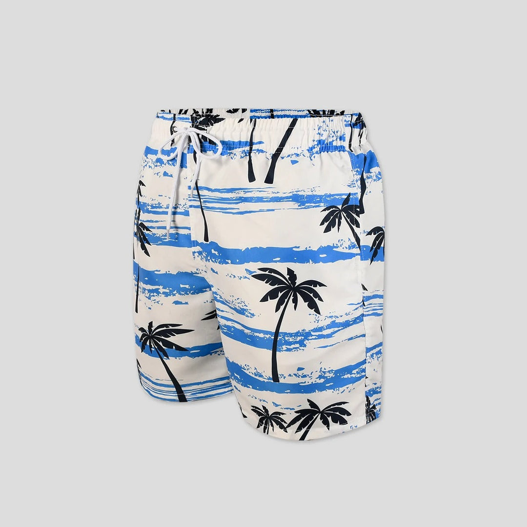 Matias stijlvolle witte zwemshort met trendy boomprint voor een frisse en modieuze look