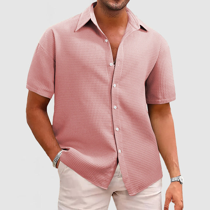 Modisches und bequemes Herren-T-Shirt aus elegantem Waffelstrick