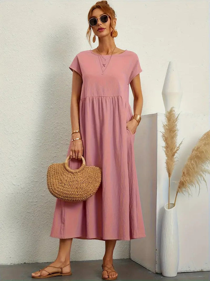 Brigida™ - Raffiniertes Sommerkleid aus Leinen mit bequemen Taschen