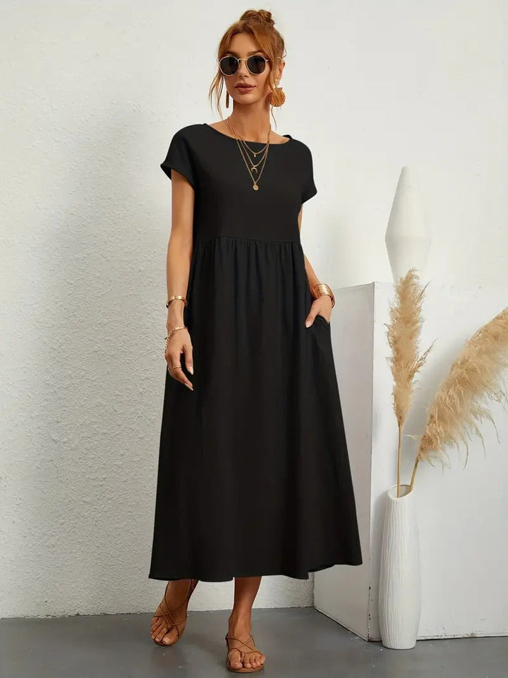 Brigida™ - Raffiniertes Sommerkleid aus Leinen mit bequemen Taschen