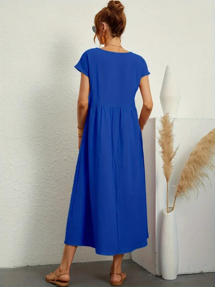Brigida™ - Raffiniertes Sommerkleid aus Leinen mit bequemen Taschen