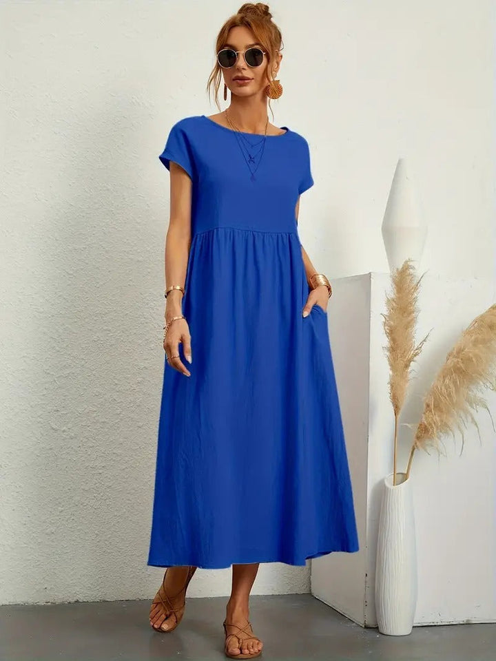 Brigida™ - Raffiniertes Sommerkleid aus Leinen mit bequemen Taschen