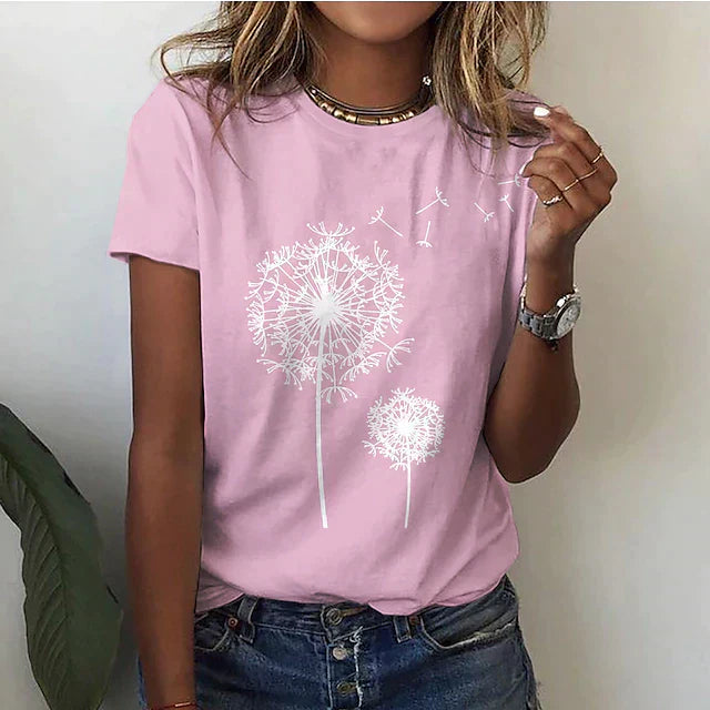 Elegantes Damen-Sommer-T-Shirt mit Rundhalsausschnitt und kurzen Ärmeln - stilvoller und erfrischender Look