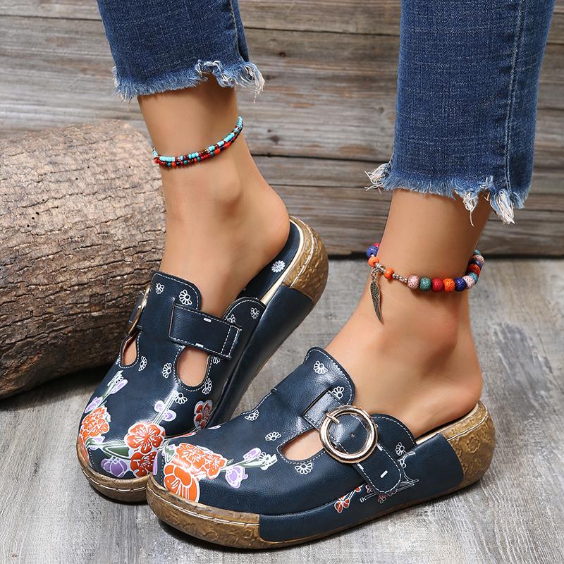 Susa - Modische und handgefertigte Damenpantoffeln mit Blumenmuster für eleganten Komfort