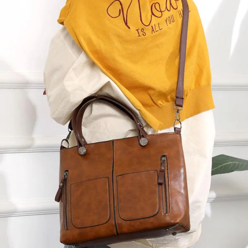 Sienna™ – Elegante Klassieke Lederen Schoudertas voor Tijdloze Stijl