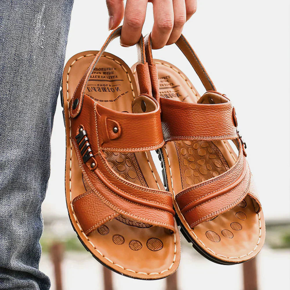 Nellio - Klassische Ledersandalen im Vintage-Stil für Herren mit außergewöhnlichem Komfort und Eleganz