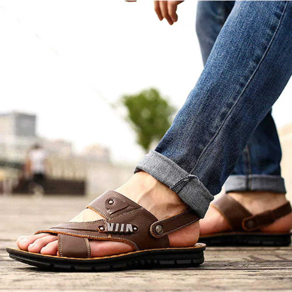Nellio - Klassische Ledersandalen im Vintage-Stil für Herren mit außergewöhnlichem Komfort und Eleganz