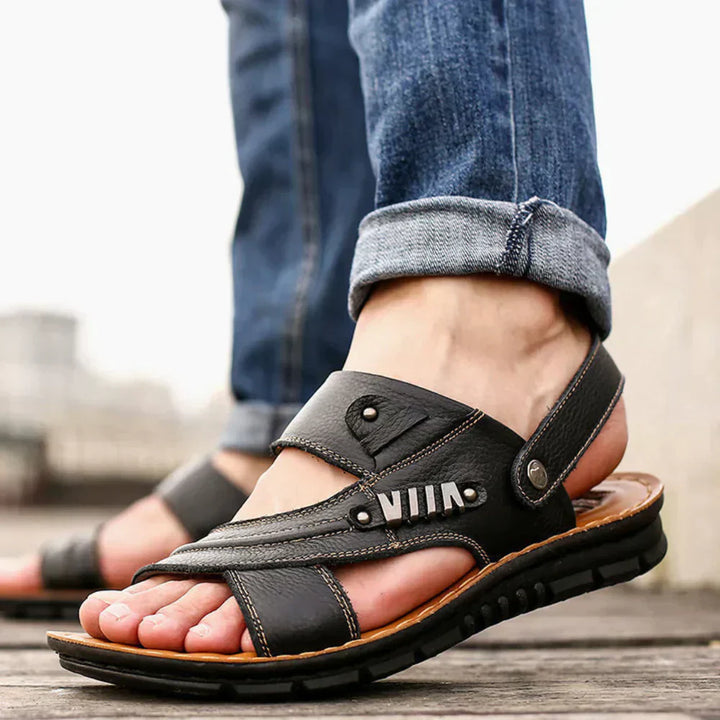Nellio - Klassische Ledersandalen im Vintage-Stil für Herren mit außergewöhnlichem Komfort und Eleganz