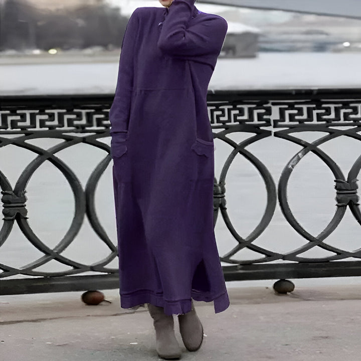Laura™ - Langes Winterkleid mit Schlitz