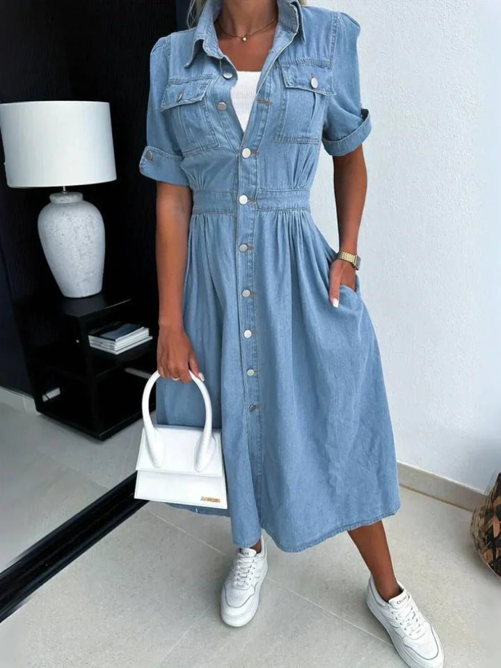Giorgia™ - Elegantes Denim-Kleid