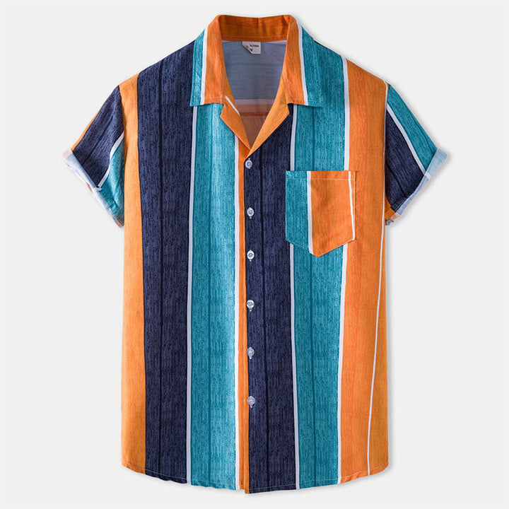 Elegantes Herren-T-Shirt im Vintage-Stil mit kurzen Ärmeln aus hochwertiger Baumwolle