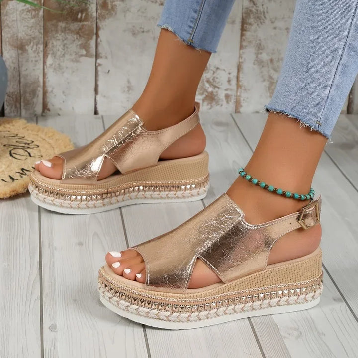 Gabriela™ - Elegante Keilsandalen mit schicker Knöchelschnalle