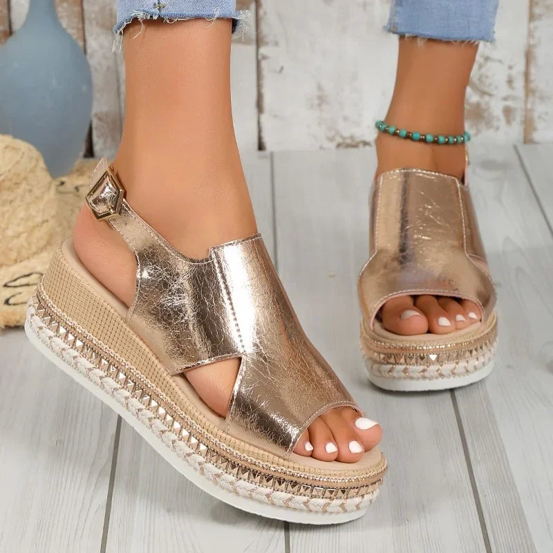 Gabriela™ - Elegante Keilsandalen mit schicker Knöchelschnalle