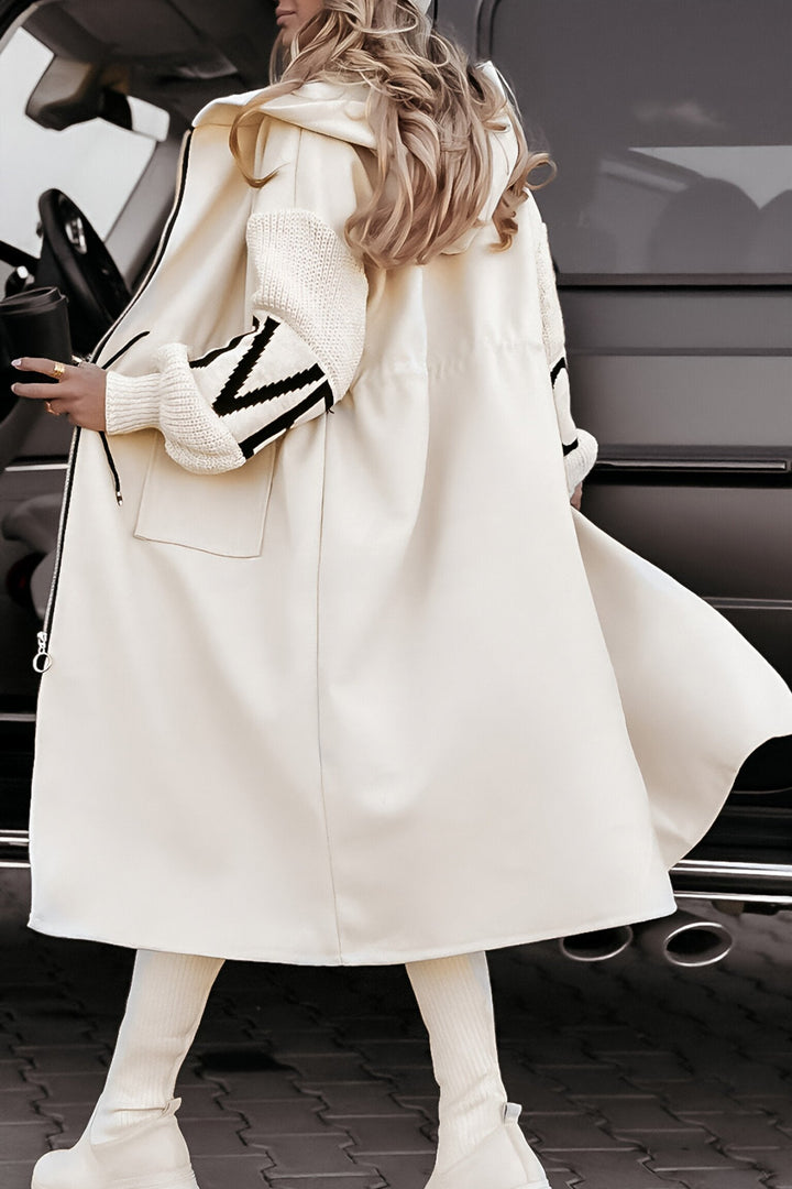 Millie™ – Damen Kapuzenjacke mit Strick-Patchwork-Ärmeln