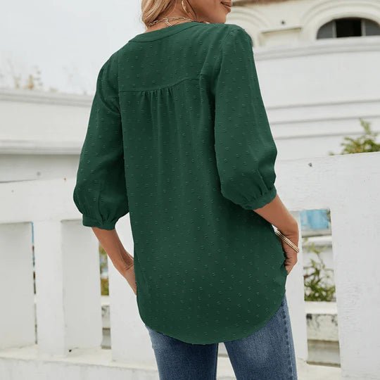 Femma - Stylische und elegante Damen-Patchwork-Bluse für besondere Anlässe und den Alltag