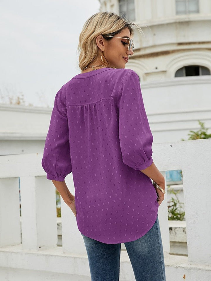 Femma - Stylische und elegante Damen-Patchwork-Bluse für besondere Anlässe und den Alltag