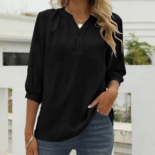 Femma - Stylische und elegante Damen-Patchwork-Bluse für besondere Anlässe und den Alltag
