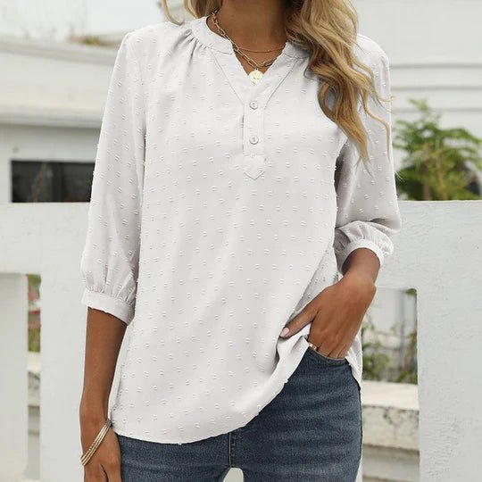 Femma - Stylische und elegante Damen-Patchwork-Bluse für besondere Anlässe und den Alltag