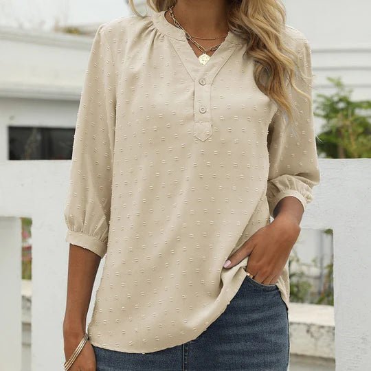 Femma - Stylische und elegante Damen-Patchwork-Bluse für besondere Anlässe und den Alltag