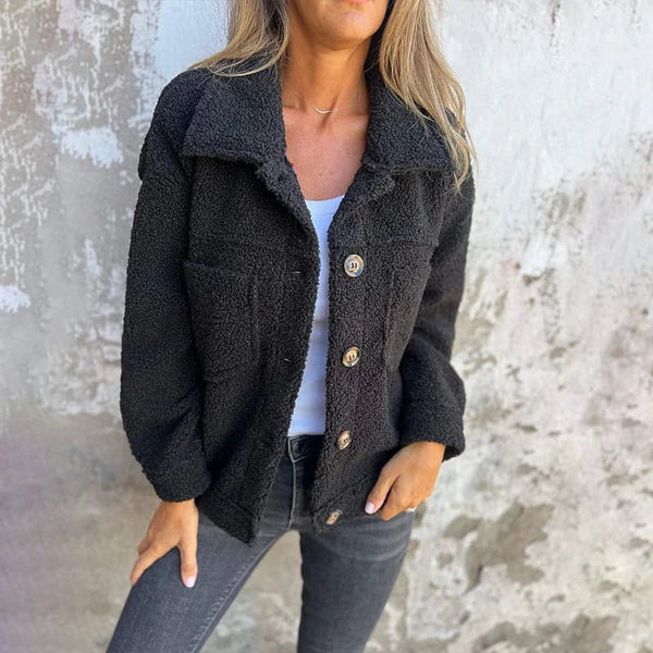 Gisela™ -  Kurze Wolljacke mit Revers
