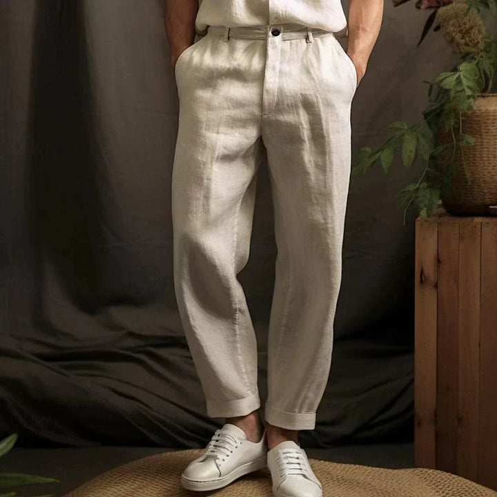 Elegante Leinenhose für Herren, ideal für ein lässiges Sommer-Styling