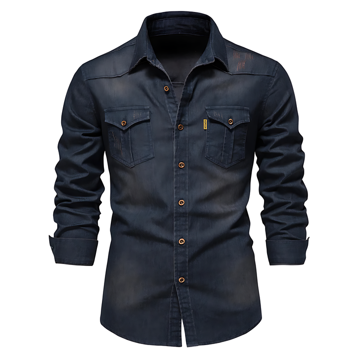 Camicia in Denim di Cotone Ruggiero™ per un Look Casual e Stile Unico!