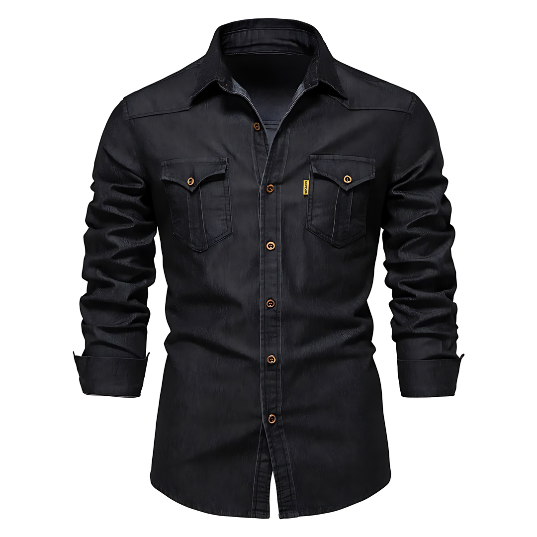 Camicia in Denim di Cotone Ruggiero™ per un Look Casual e Stile Unico!