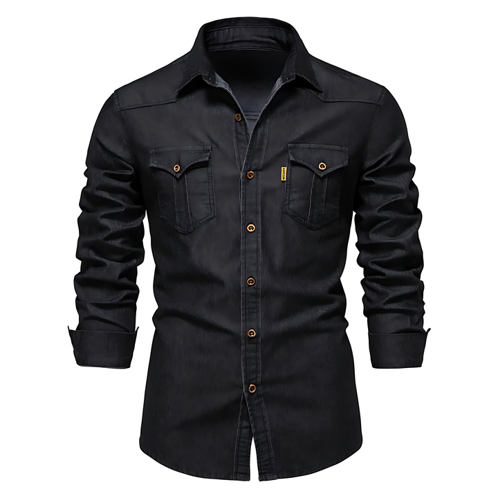 Camicia in Denim di Cotone Ruggiero™ per un Look Casual e Stile Unico!