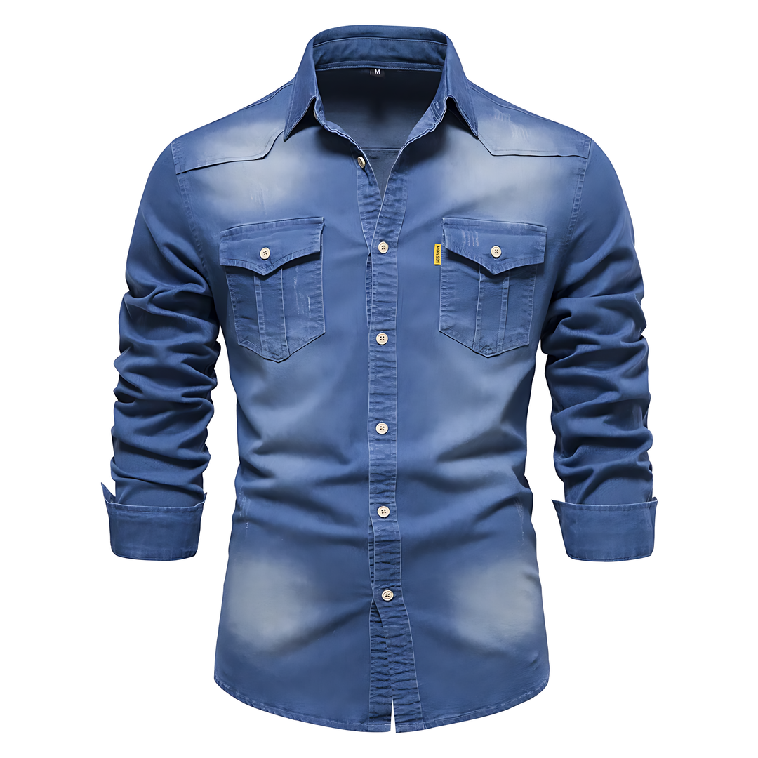 Camicia in Denim di Cotone Ruggiero™ per un Look Casual e Stile Unico!