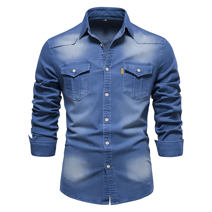 Camicia in Denim di Cotone Ruggiero™ per un Look Casual e Stile Unico!
