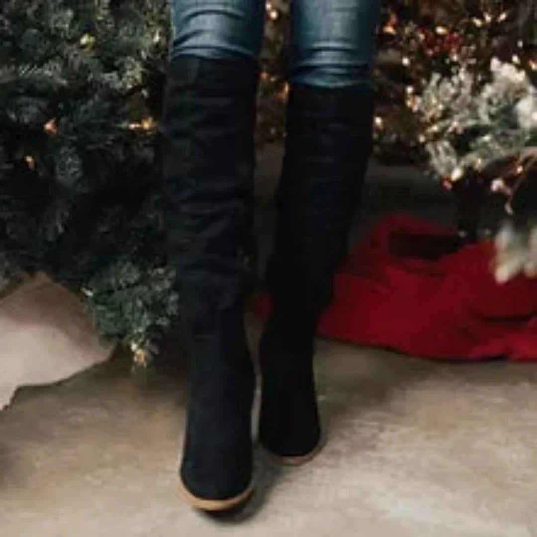Reinette™ – Bottes Hautes en Suède de Qualité Supérieure